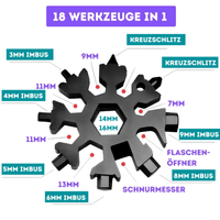 18in1 Schneeflocken-Multifunktionswerkzeug aus Edelstahl - Waagemann