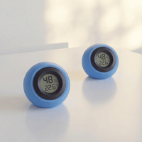 2 STÜCK Elektronisches LCD Hygrometer - und Thermometer mit Ständer (rund) - Waagemann