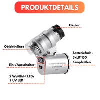 60 Lupe Mini Mikroskop Taschenmikroskop Taschenlupe - Waagemann