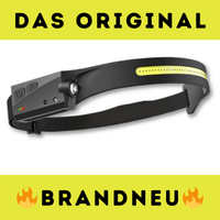 ADVENTURE Stirnlampe LED Kopflampe Wiederaufladbar mit Akku & Bewegungssensor - Waagemann