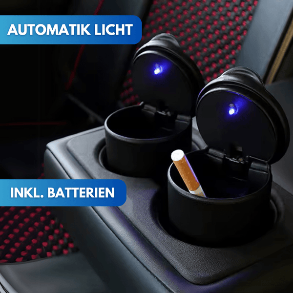 Beleuchteter Auto Aschenbecher mit LED - 2 STÜCK - Waagemann