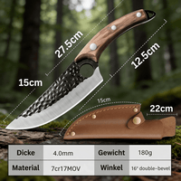 Camping Messer - Outdoor Messer Feststehend - Bushcraft - Messer mit Lederscheide - Full - Tang - Messer - Campingmesser - Survival Campmesser - Waagemann