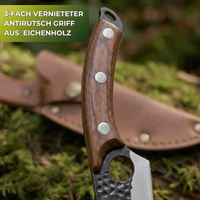 Camping Messer - Outdoor Messer Feststehend - Bushcraft - Messer mit Lederscheide - Full - Tang - Messer - Campingmesser - Survival Campmesser - Waagemann