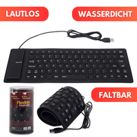 Lautlose Wasserdichte Faltbare Flexible USB Tastatur ebay - Waagemann