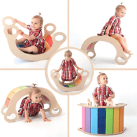 Montessori Kletterbogen aus Holz Indoor Klettergerüst Wippe - Waagemann
