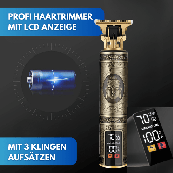 Profi Akku Bart - & Haarschneidemaschine mit LCD Display - Waagemann