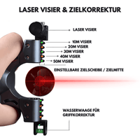 Profi Laservisier Steinschleuder Jagdschleuder mit 50 Tonkugeln - Waagemann