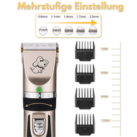 Tierhaarschneider Profi Schermaschine Leise Akku Rasier Trimmer für Hunde Katze - Waagemann
