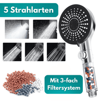 Wassersparender 5 Modi Duschkopf mit 3 - fach Filter - Waagemann