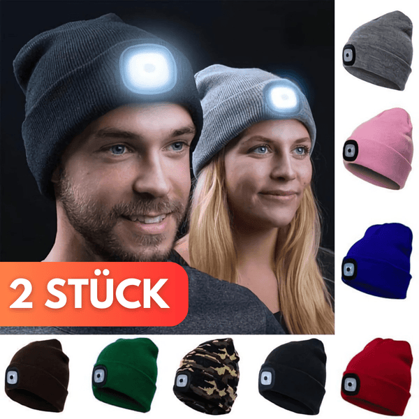 XtremeBeam™ Wiederaufladbarer LED Beanie - 2 STÜCK - Waagemann