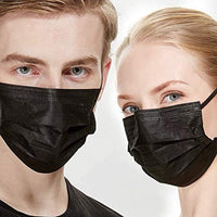 Atmungsaktive Mund- und Nasenschutzmaske 3-lagig - Schwarz - 20er Packung - Waagemann