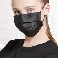 Atmungsaktive Mund- und Nasenschutzmaske 3-lagig - Schwarz - 20er Packung - Waagemann