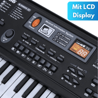 Digital 61 Tasten Keyboard E-Piano Klavier 255 Sounds Rhythmen Lern Funktion LCD - Waagemann