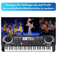 Digital 61 Tasten Keyboard E-Piano Klavier 255 Sounds Rhythmen Lern Funktion LCD - Waagemann