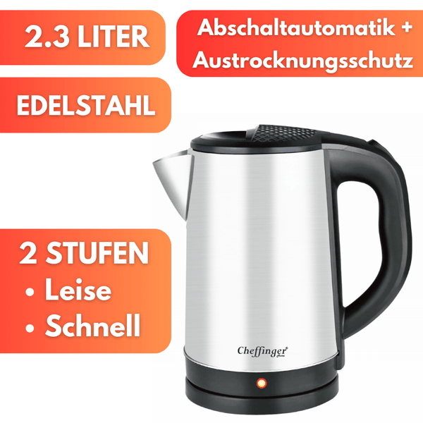 Elektrischer Edelstahl Wasserkocher 20900 Watt 2.3L - Waagemann