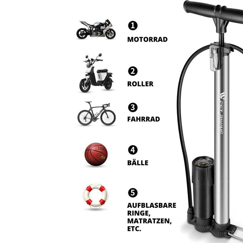 Fahrradpumpe mit Manometer – Waagemann