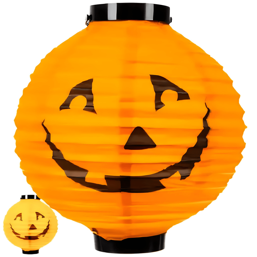Halloween LED Kürbis Lampe – Batteriebetriebene Laterne Mit Kürbismuster Für Garten, Balkon & Tischdeko