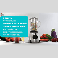 Herzberg 1000W Edelstahl Standmixer & Smoothiemaker 1.5Liter - Waagemann