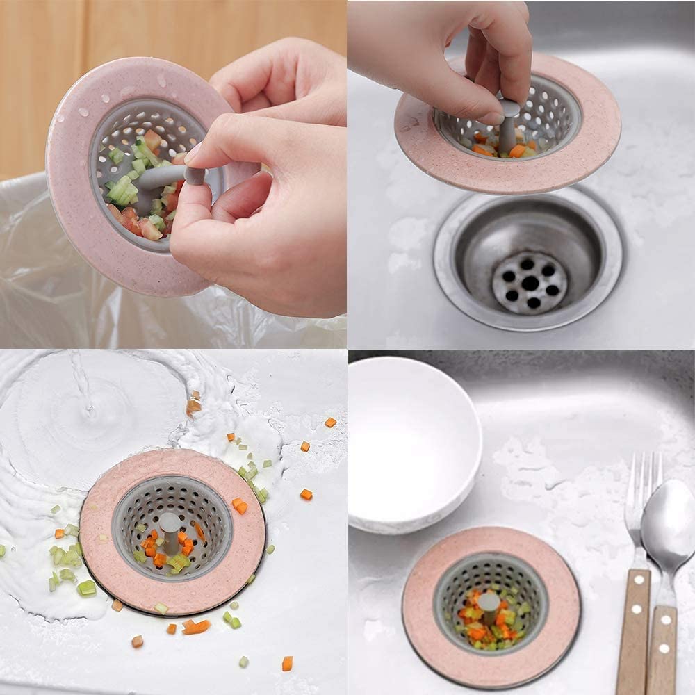 Sieb Für Spülbecken Mit Snap-Button - Abnehmbarer Abtropfkorb Weiß