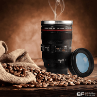Kameralinse Kameraobjektiv Tasse mit Deckel Heißgetränke geeignet (450ml) - Waagemann