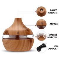 Mini USB Luftbefeuchter und Duft-Diffusor Mehrfarbige LED - Waagemann