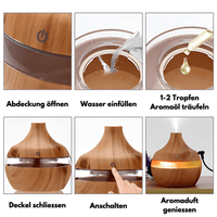 Mini USB Luftbefeuchter und Duft-Diffusor Mehrfarbige LED - Waagemann