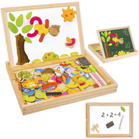 Multifunktionale Magnetische Spiel, Lern & Schreibtafel für Kinder - Mit praktischer Holzbox - Waagemann