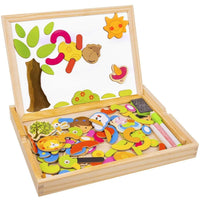 Multifunktionale Magnetische Spiel, Lern & Schreibtafel für Kinder - Mit praktischer Holzbox - Waagemann