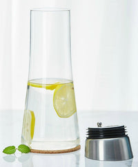 OSLO - Glas Wasserkaraffe 1l - Mit automatischem Verschluss & Ausgießer - Waagemann