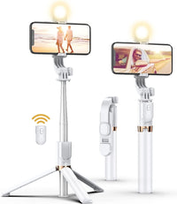 Selfie Stick mit LED Fotolicht & Bluetooth Fernbedienung - Waagemann