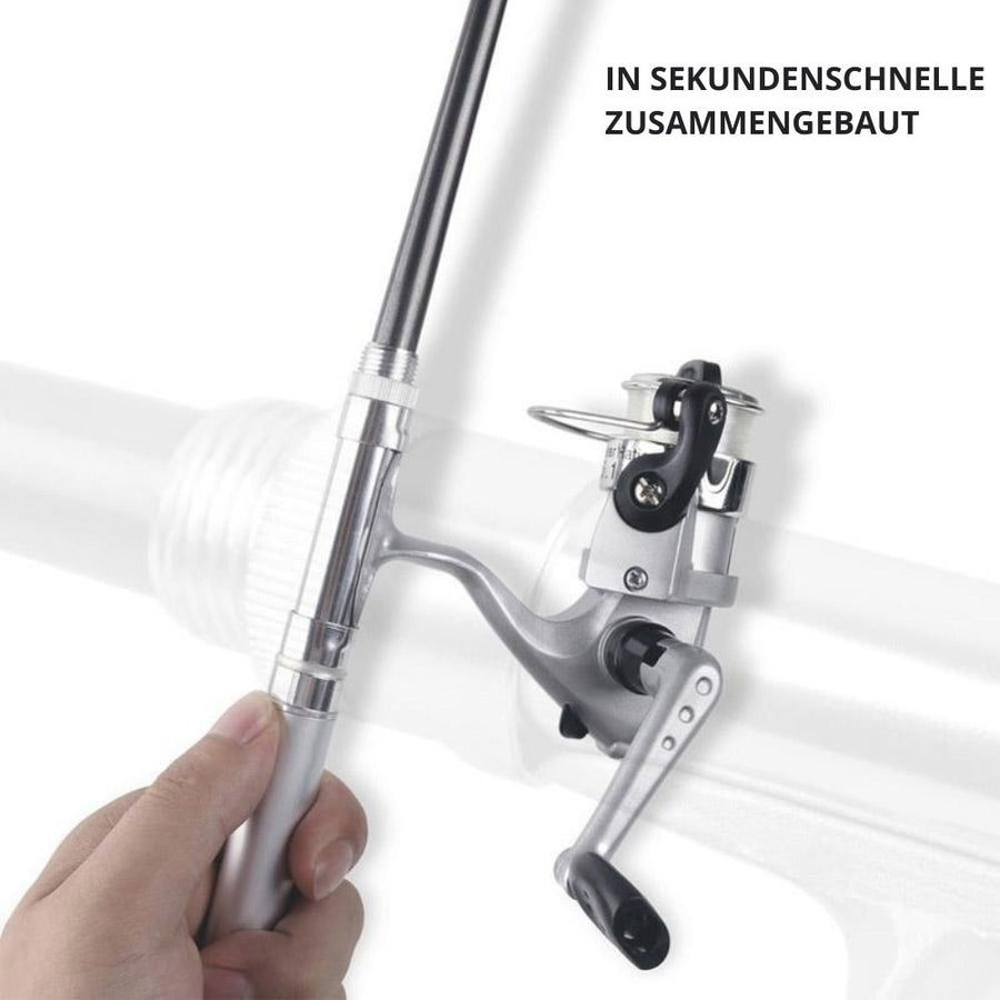 HERCHR Taschen-Angelrute Mit Spinnrolle – Mini-Rute In Stiftform, Einziehbar 20 Cm, 7 Farben – Für Reisen, Salzwasser & Süßwasser, Inkl. Magnetring & Kupfer-Spindel