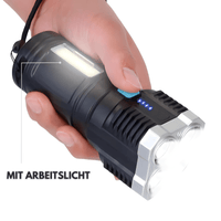 Superstarke 5 Modi USB AKKU Taschenlampe mit Arbeitslicht 2 - Waagemann