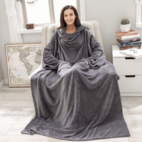 Tragbare Fleece Decke mit Bauchtasche 150 x 200cm - Waagemann