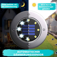 Wasserfeste Edelstahl LED Solar Bodenleuchten mit Lichtsensor (4er Set) - Waagemann