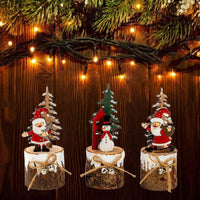 Weihnachtliche Figuren auf echtem Mini-Holzstamm - Waagemann