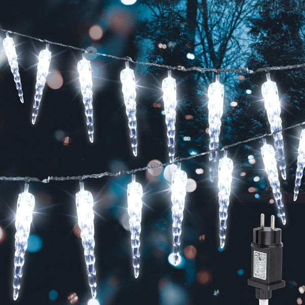 Wetterfeste Weihnachtliche LED Eiszapfen Lichterkette - Waagemann