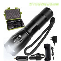 XtremeBeam OLD - Superhelle Taktische Cree-LED Taschenlampe mit Akku + Ladekabel - Waagemann